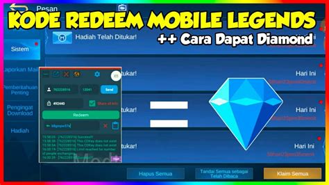 Kode Redeem Mobile Legends Terbaru 2020 Redeem Code Mlbb Dan Cara