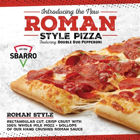 Sbarro New Roman Style Pizza Palisades Center