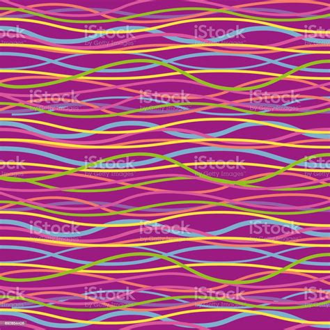 Vector Multicolored Wavy Lines Pattern Background Composition Stock