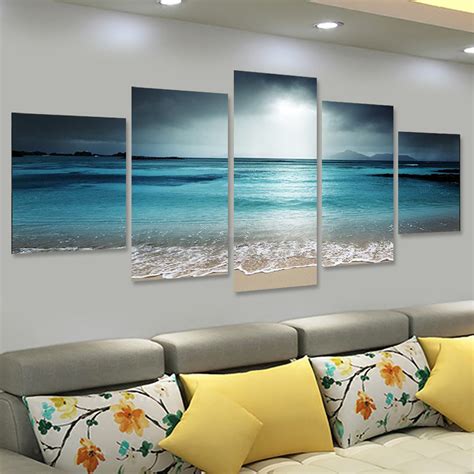 Let seaside home help you create a look you love. 5Pcs Sunset Seaside Canvas Print Art Painting Home Decor ...