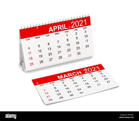 Calendario Para El Año 2021 La Semana Comienza Con El Domingo Ilustración 3d Aislada Sobre