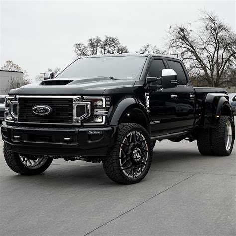 Pitch Black Lifted Ford F 450 Dually On Spiked 26s Is Not Your Average