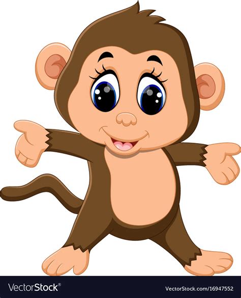 Cute Cartoon Monkey Royalty Free Vector Image Vectorstock