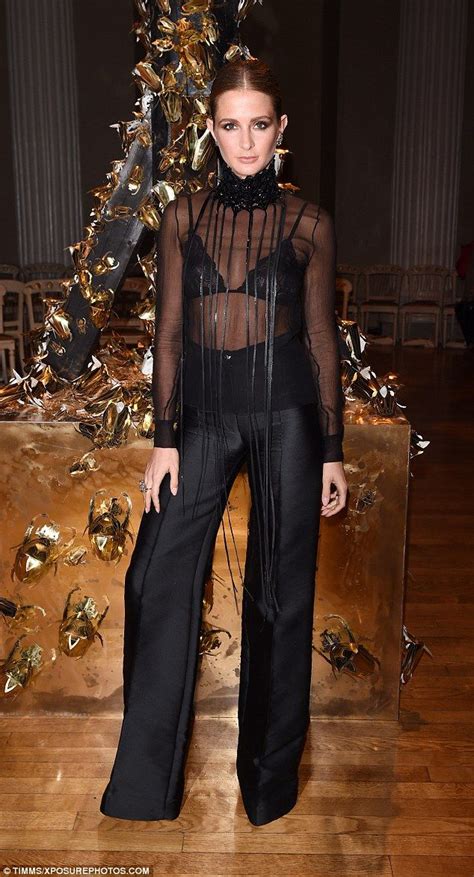 Millie Mackintosh Flashes Bra In Sheer Top At Giles Show During Lfw
