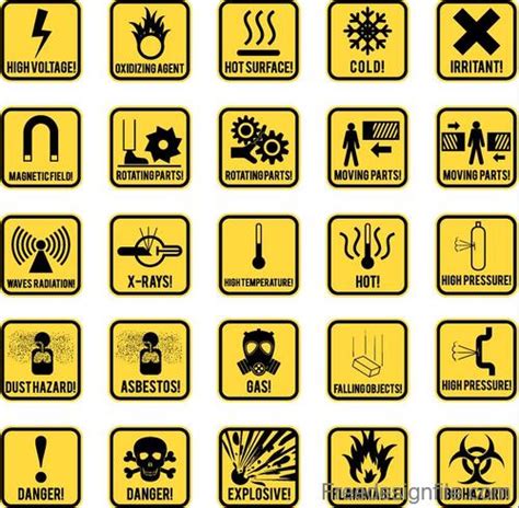 Danger Warning Signs Design Vector Free Download