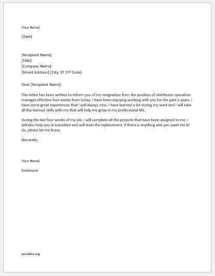 5 Tips To Write A Professional Resignation Letter Word And Excel Templates