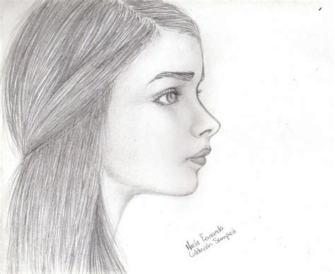 Woman Side Profile Drawing At Explore Collection