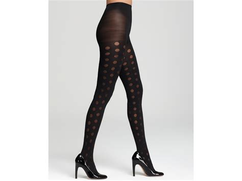Hue Sheer Dot Tights With Control Top In Black Lyst