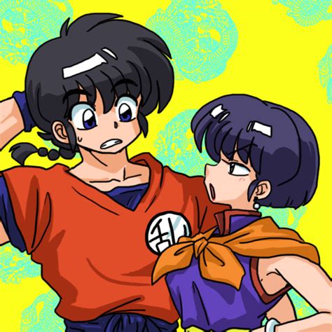 Son Gokuu Saotome Ranma Chi Chi And Tendou Akane Dragon Ball And More Drawn By Wanta