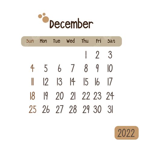December Calendar Vector Png Images Calendar December 2022 Calendar