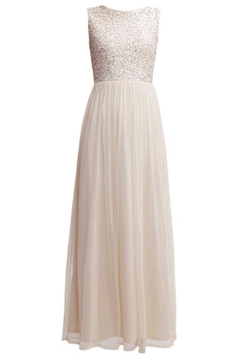 Lace And Beads Belle Nude Maxi Dress Party Dresses