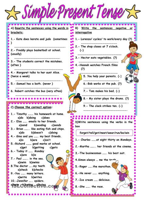 Printable Exercises On Simple Present Tense Letter Worksheets