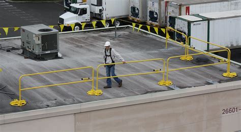 Portable Safety Railing Systems Temporary Guardrail Non Penetrating