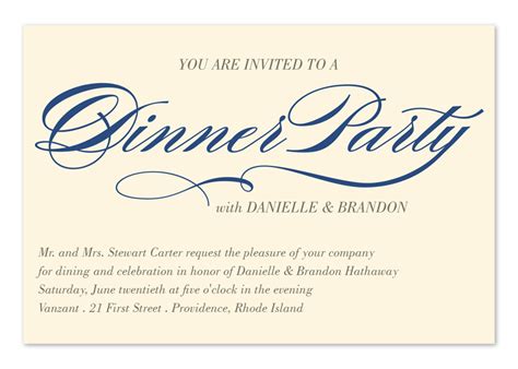The event will be held on friday, june fifth at seven o'clock pm. Invited to Dinner - Corporate Invitations by Invitation ...