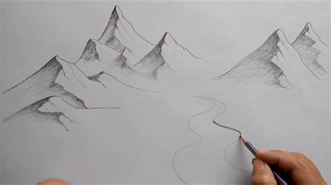 Çizim Tekniği Kolay Manzara Resmi Çizimi Karakalem Kolay Manzara