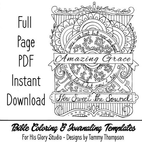 Amazing Grace Coloring Page Etsy