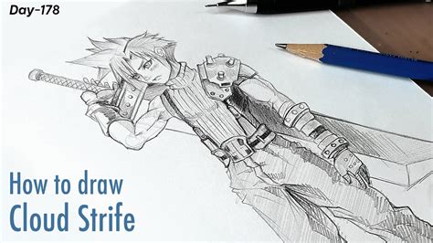 How To Draw Cloud Strife Final Fantasy Vii Sketching Pencil Day