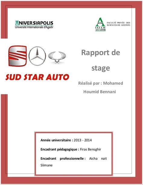 Exemple De Rapport De Stage Dobservation En Entreprise 3eme