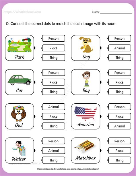 Common Nouns Match Worksheet For Grade Your Home Teacher Noun Hot Sex