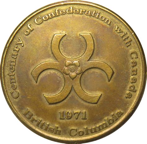 Medal British Columbia Centenary Of Confederation With Canada