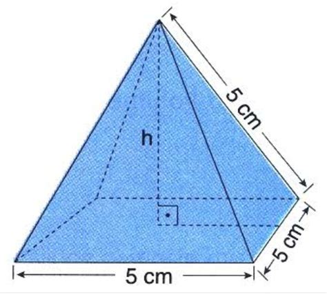 Uma Piramide Reta Possui Base Quadrada Com 6 Metros