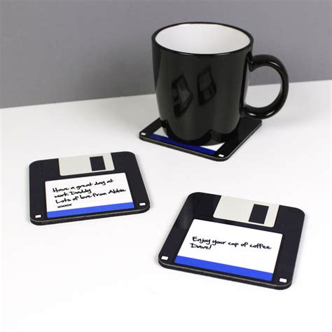 Personalised Geeky Floppy Disc Coaster By For The Love Of Geek