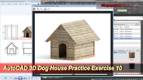 Autocad 3d Modeling Dog House Tutorial Exercise 10