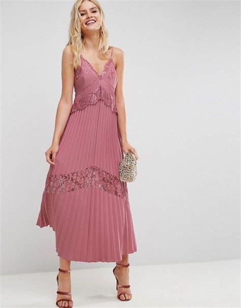 Asos Pleated Maxi Dress With Lace Inserts Asos Party Dresses With Sleeves Maxi Dress Asos