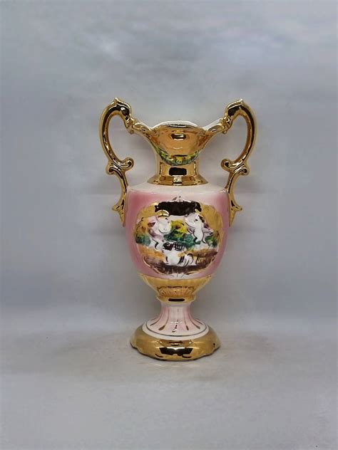 Vintage Capodimonte Italian Hand Painted Cherubs Vase Etsy
