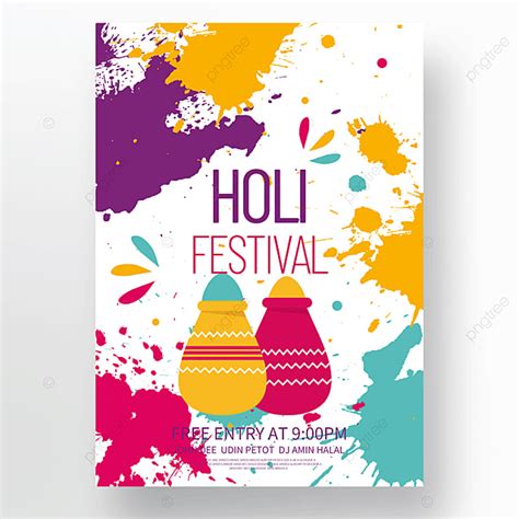 Colorful Splash Holi Festival Holi Poster Template Download On Pngtree