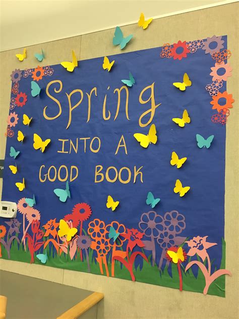 Library Bulletin Display For Spring School Decorations Library