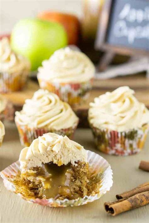 Apple Spice Cupcakes With Praline Filling And Brown Sugar Frosting