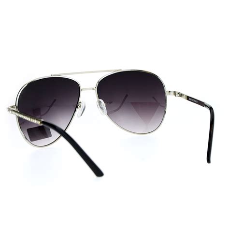 Sa106 Rhinestone Iced Out Arm Diva Metal Aviator Sunglasses Ebay