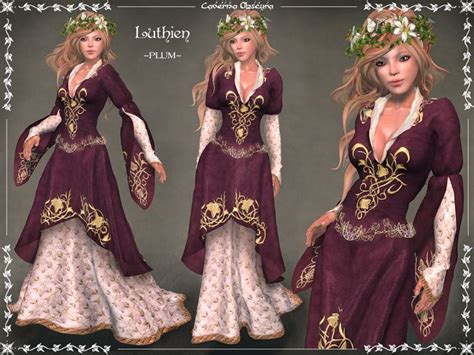 Luthien Gown Plum By Elvina On Deviantart Sims 4