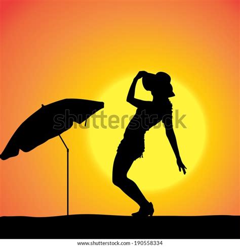 Vector Silhouette Sexy Woman On Beach Stock Vector Royalty Free 190558334 Shutterstock