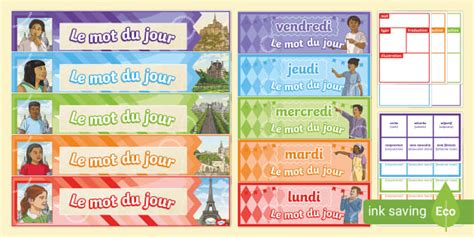 👉 French Word Of The Day Display Pack Primary Resources