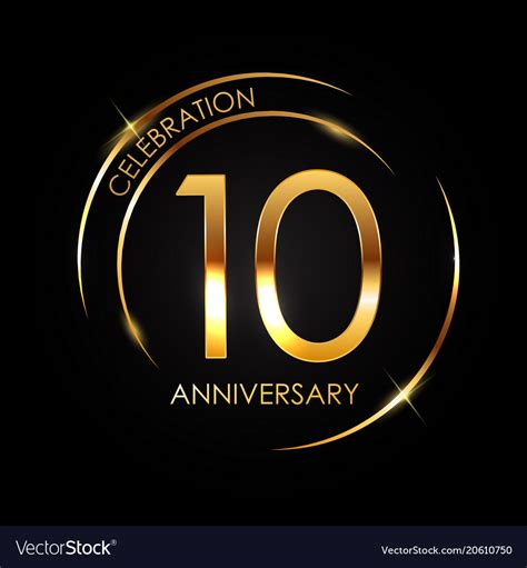Template 10 Years Anniversary Royalty Free Vector Image