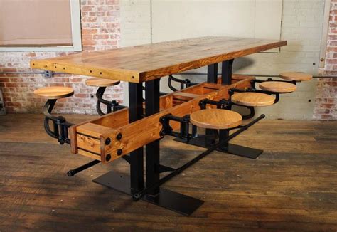 Counter height pub tables are usually 33 to 38 inches tall, while the chairs best suited for these tables are around 23 to 28 inches. Communal Pub Table For Sale at 1stdibs