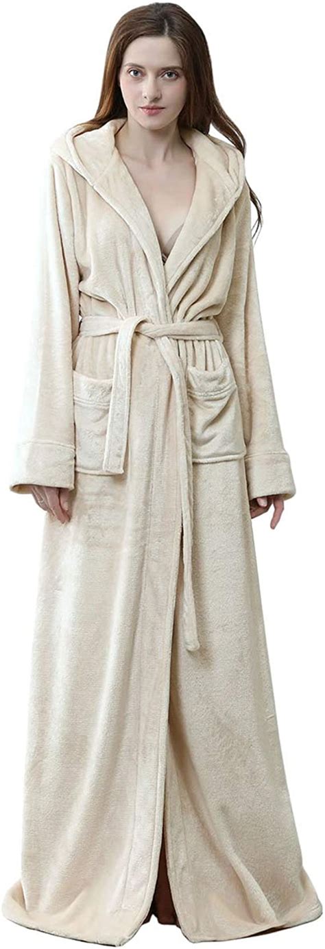Robes For Women With Hood Long Soft Warm Full Length Sleepwear Luxurious Plush Fleece Winter