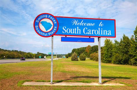 Welcome To South Carolina Sign Stock Photo Image Of States Text