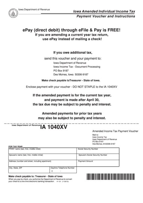 Top Iowa Form Ia 1040xv Templates Free To Download In Pdf Format