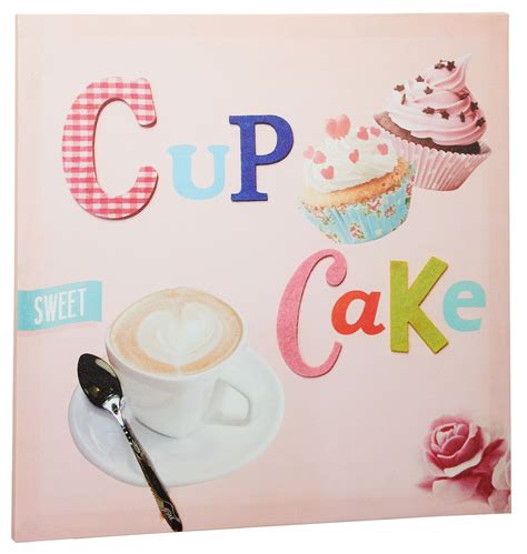 Maybe you would like to learn more about one of these? Wandbild 38x38cm Leinwand Rosa Cup Cake Kuchen Wanddeko ...