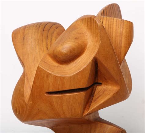 Modernist Abstract Wood Sculpture Signed Rolat Rustman At