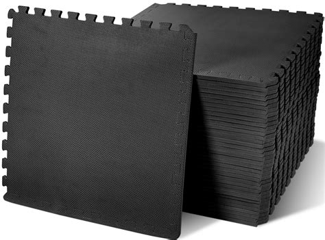 The interlocking puzzle pieces make installation convenient for individuals. 1/2" Thick 6-Piece Puzzle Exercise Mat