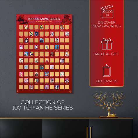 Top 100 Anime Scratch Off Poster With Scratching Tool – 100 Anime