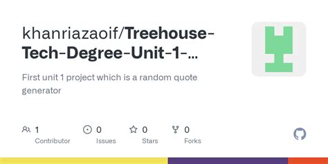 Github Khanriazaoiftreehouse Tech Degree Unit 1 Random Quote