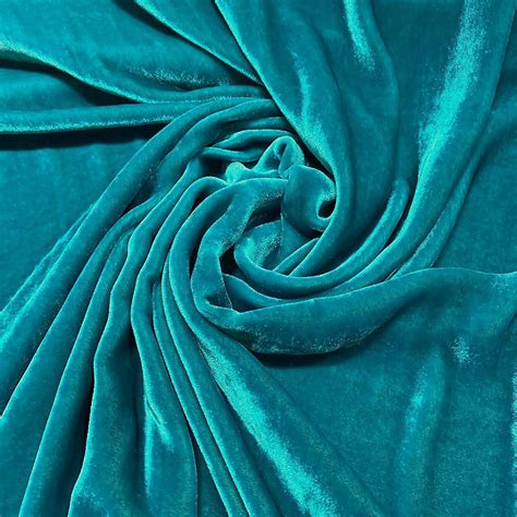 Turquoise Blue Sandwashed Silk Velvet Fabric — Tissus En Ligne