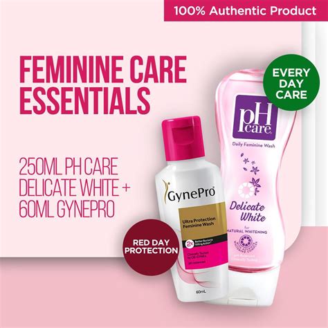 Feminine Care Essentials Bundle Ph Care Delicate White 250ml Gynepro
