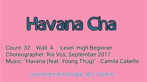 Havana Cha Line Dance High Beginner Demo And Count Ria Vos
