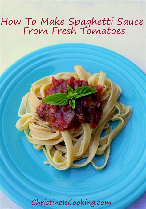 How to make spaghetti with tomato sauce. christineiscooking.com: How To Make Spaghetti Sauce From ...